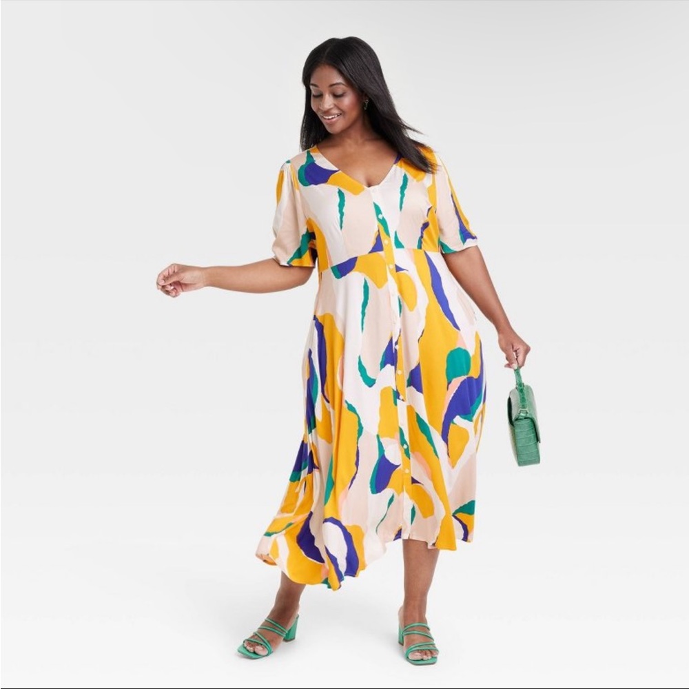 Ava and Viv Button-Front Shirtdress